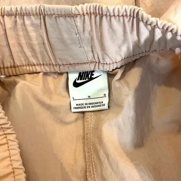 Nike Size L Athletic Pants Joggers Pink Drawstring 100% Nylon Baggy Women's - Picture 5 of 7